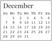 Календарь на английском